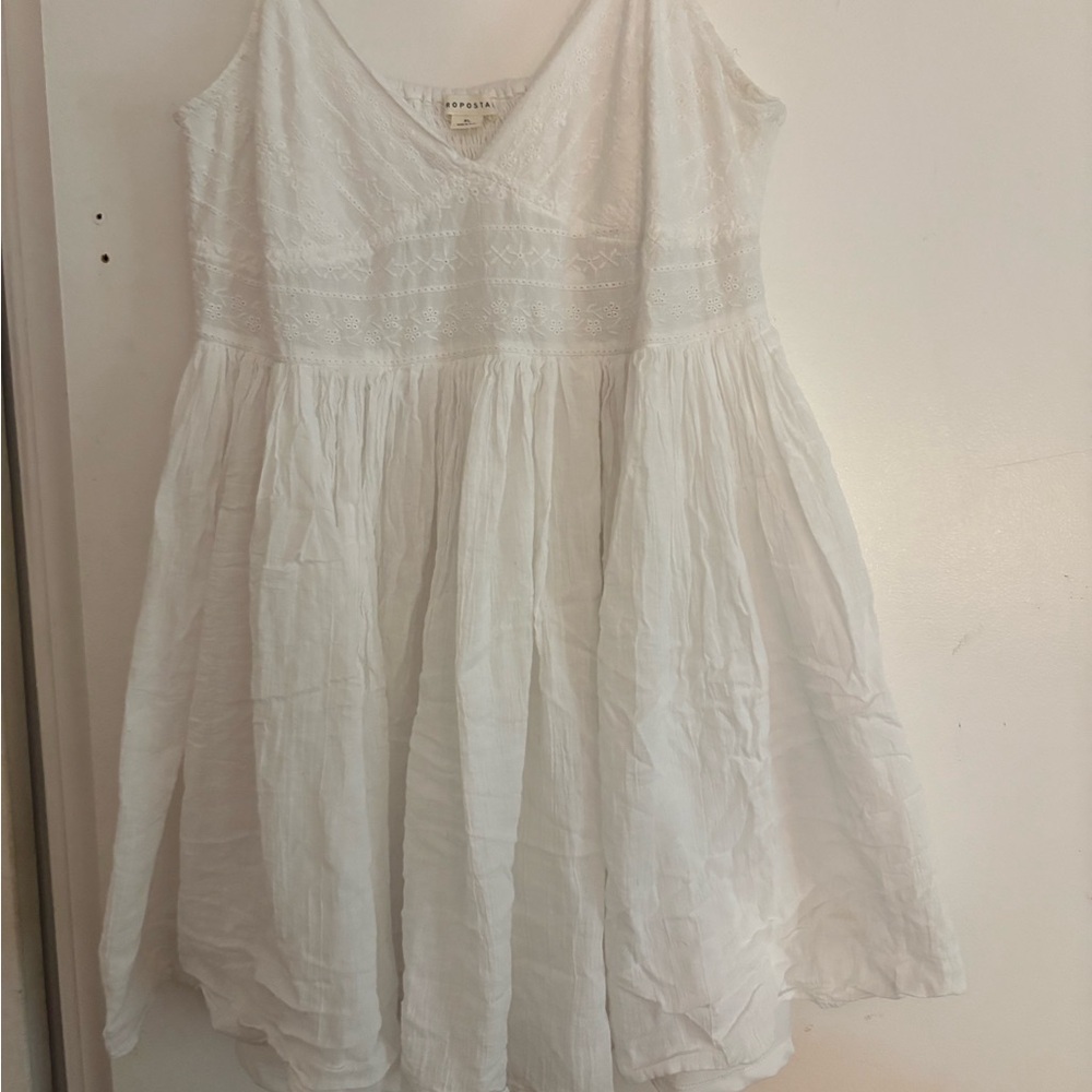 Aeropostale White Eyelet Cotton Mini Dress